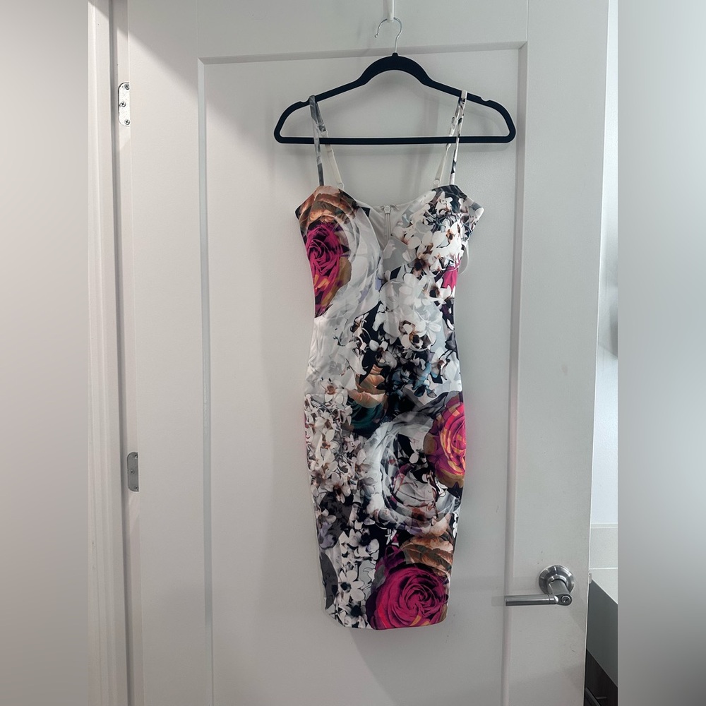 bebe Multicolor Floral Midi Dress
